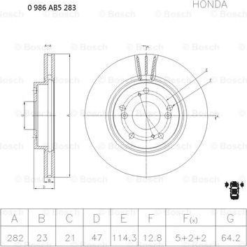 BOSCH 0 986 AB5 283 - Kočioni disk www.molydon.hr