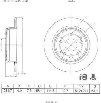 BOSCH 0 986 AB5 276 - Kočioni disk www.molydon.hr