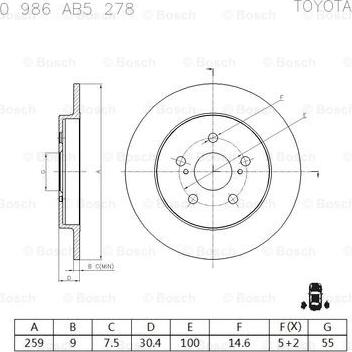 BOSCH 0 986 AB5 278 - Kočioni disk www.molydon.hr