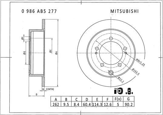 BOSCH 0 986 AB5 277 - Kočioni disk www.molydon.hr