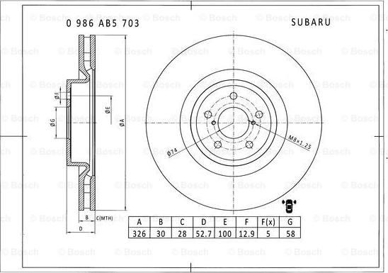 BOSCH 0 986 AB5 703 - Kočioni disk www.molydon.hr