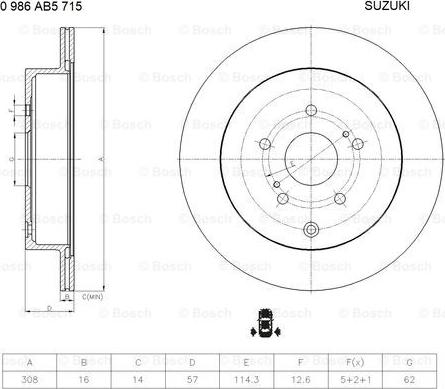 BOSCH 0 986 AB5 715 - Kočioni disk www.molydon.hr