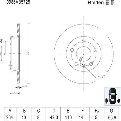 BOSCH 0 986 AB5 725 - Kočioni disk www.molydon.hr