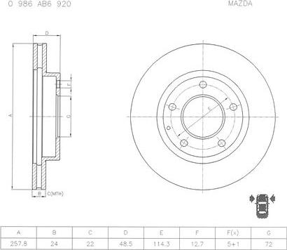 BOSCH 0 986 AB6 920 - Kočioni disk www.molydon.hr