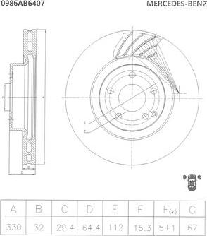 BOSCH 0 986 AB6 407 - Kočioni disk www.molydon.hr