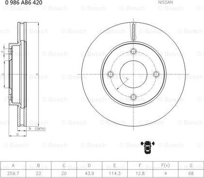 BOSCH 0 986 AB6 420 - Kočioni disk www.molydon.hr