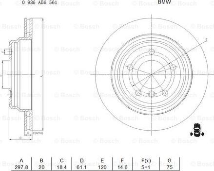 BOSCH 0 986 AB6 561 - Kočioni disk www.molydon.hr