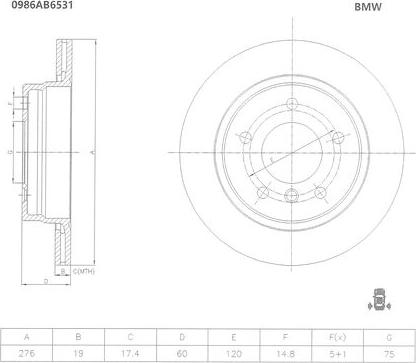 BOSCH 0 986 AB6 531 - Kočioni disk www.molydon.hr