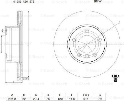 BOSCH 0 986 AB6 574 - Kočioni disk www.molydon.hr