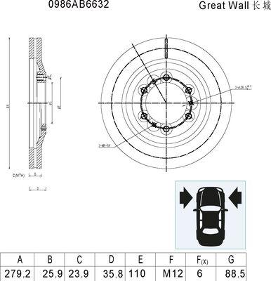 BOSCH 0 986 AB6 632 - Kočioni disk www.molydon.hr