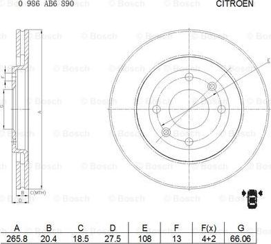 BOSCH 0 986 AB6 890 - Kočioni disk www.molydon.hr