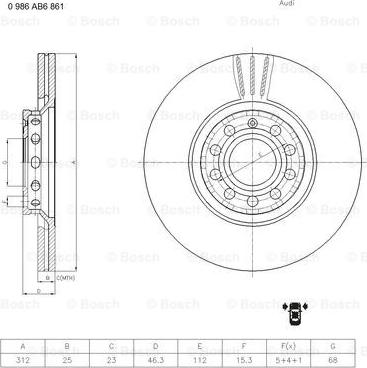 BOSCH 0 986 AB6 861 - Kočioni disk www.molydon.hr