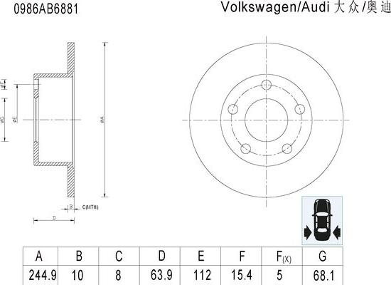 BOSCH 0 986 AB6 881 - Kočioni disk www.molydon.hr