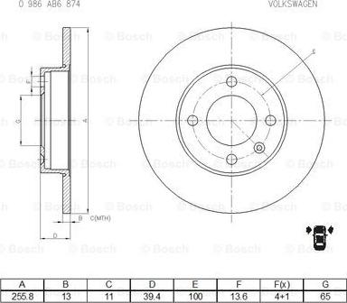 BOSCH 0 986 AB6 874 - Kočioni disk www.molydon.hr