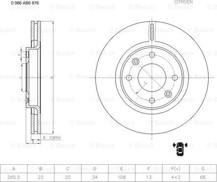 BOSCH 0 986 AB6 876 - Kočioni disk www.molydon.hr