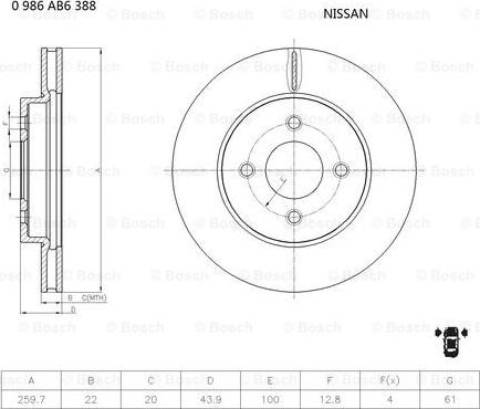 BOSCH 0 986 AB6 388 - Kočioni disk www.molydon.hr