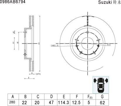 BOSCH 0 986 AB6 794 - Kočioni disk www.molydon.hr