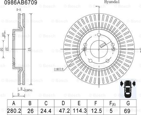 BOSCH 0 986 AB6 709 - Kočioni disk www.molydon.hr