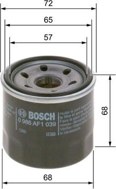 BOSCH 0 986 AF1 039 - Filter za ulje www.molydon.hr