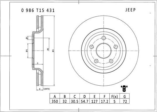 BOSCH 0 986 T15 431 - Kočioni disk www.molydon.hr