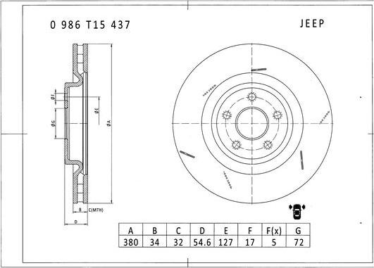 BOSCH 0 986 T15 437 - Kočioni disk www.molydon.hr