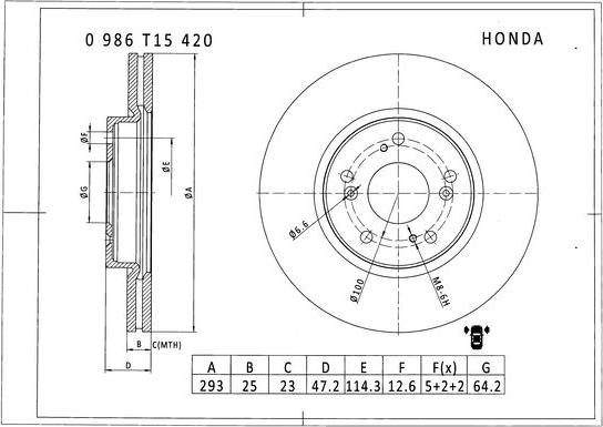 BOSCH 0 986 T15 420 - Kočioni disk www.molydon.hr