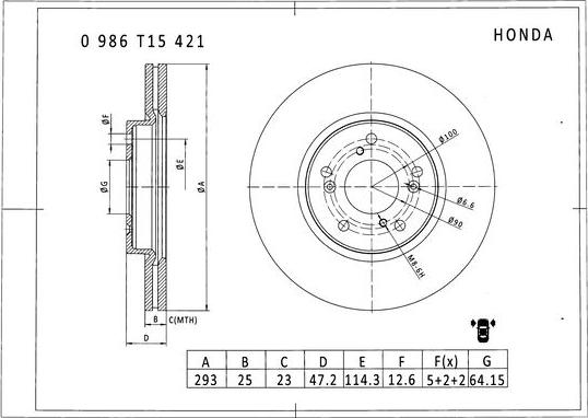 BOSCH 0 986 T15 421 - Kočioni disk www.molydon.hr