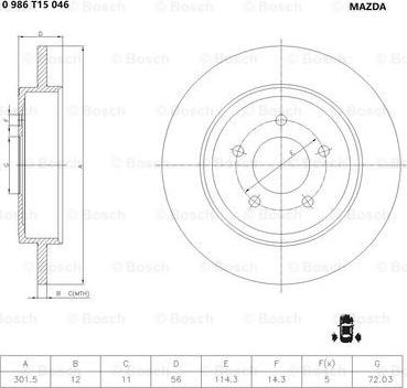 BOSCH 0 986 T15 046 - Kočioni disk www.molydon.hr