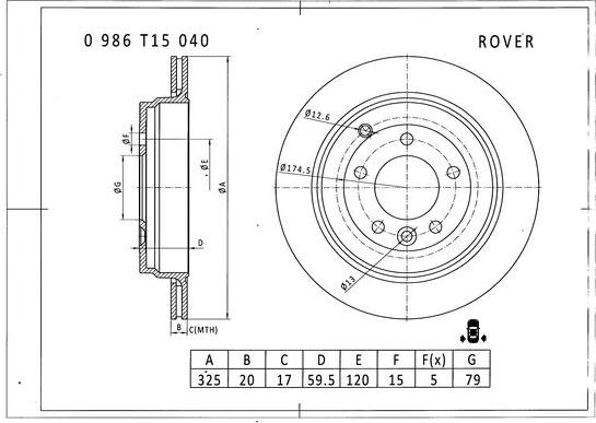 BOSCH 0 986 T15 040 - Kočioni disk www.molydon.hr