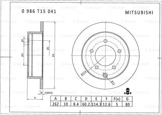 BOSCH 0 986 T15 041 - Kočioni disk www.molydon.hr