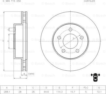 BOSCH 0 986 T15 056 - Kočioni disk www.molydon.hr