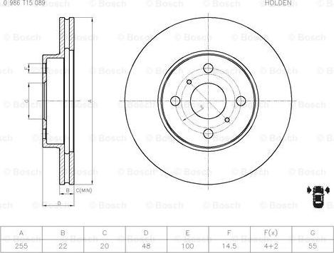 BOSCH 0 986 T15 089 - Kočioni disk www.molydon.hr