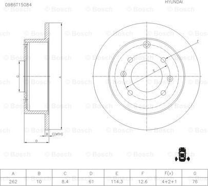 BOSCH 0 986 T15 084 - Kočioni disk www.molydon.hr