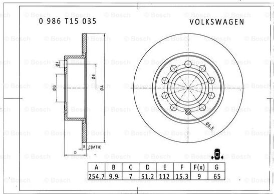 BOSCH 0 986 T15 035 - Kočioni disk www.molydon.hr