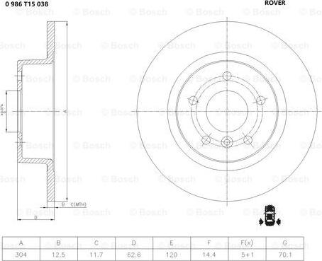 BOSCH 0 986 T15 038 - Kočioni disk www.molydon.hr