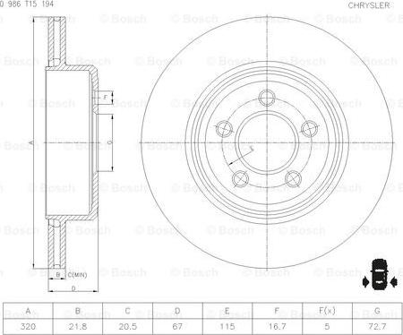 BOSCH 0 986 T15 194 - Kočioni disk www.molydon.hr