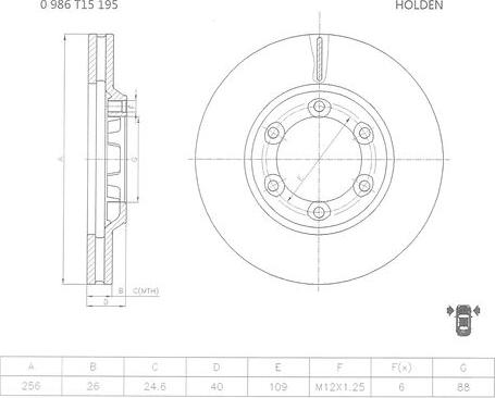 BOSCH 0 986 T15 195 - Kočioni disk www.molydon.hr