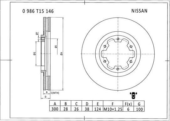 BOSCH 0 986 T15 146 - Kočioni disk www.molydon.hr