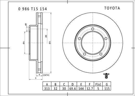 BOSCH 0 986 T15 154 - Kočioni disk www.molydon.hr