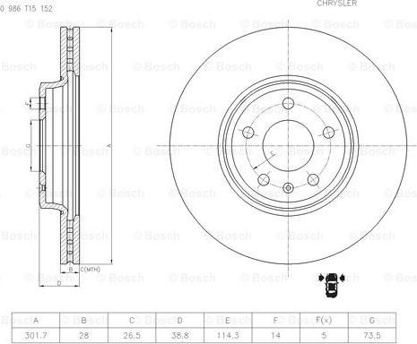 BOSCH 0 986 T15 152 - Kočioni disk www.molydon.hr