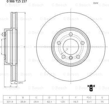 BOSCH 0 986 T15 157 - Kočioni disk www.molydon.hr