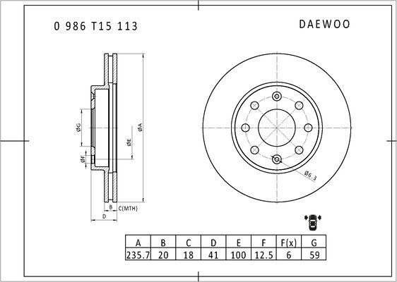 BOSCH 0 986 T15 113 - Kočioni disk www.molydon.hr