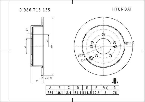 BOSCH 0 986 T15 135 - Kočioni disk www.molydon.hr