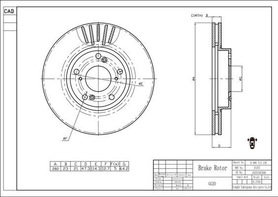 BOSCH 0 986 T15 138 - Kočioni disk www.molydon.hr