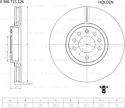 BOSCH 0 986 T15 126 - Kočioni disk www.molydon.hr