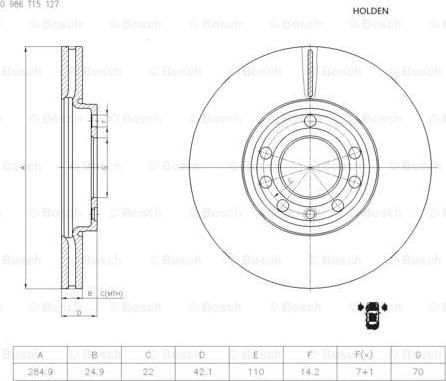 BOSCH 0 986 T15 127 - Kočioni disk www.molydon.hr