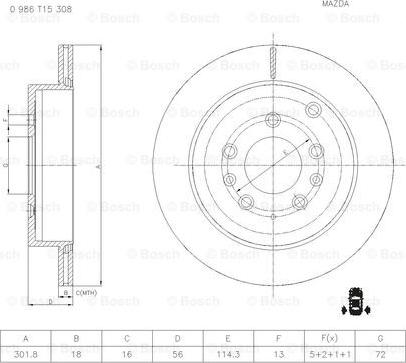 BOSCH 0 986 T15 308 - Kočioni disk www.molydon.hr