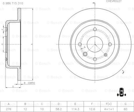 BOSCH 0 986 T15 310 - Kočioni disk www.molydon.hr