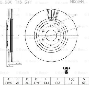 BOSCH 0 986 T15 311 - Kočioni disk www.molydon.hr