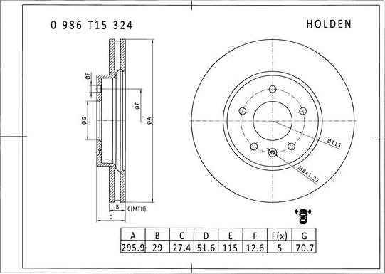 BOSCH 0 986 T15 324 - Kočioni disk www.molydon.hr